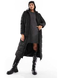Noisy May - Longline Padded Coat With Hood - Lyst
