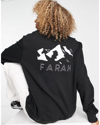 Farah - Zermatt Logo Graphic Boyfriend Fit Sweatshirt - Lyst