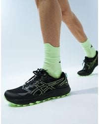 Asics - Gel-sonoma 7 - sneakers da corsa nere e verde luminoso - Lyst