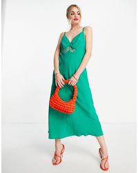 Robe nuisette en satin Mango en coloris Vert Lyst