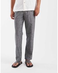Blend - Cotton-linen Drawstring Waist Regular Fit Trousers - Lyst
