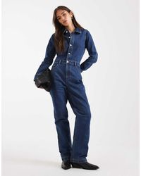 Miss Selfridge - Denim Boilersuit - Lyst