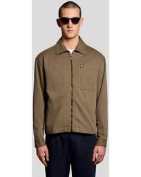 Lyle & Scott - Enzyme Wash Zip Overshirt - Lyst