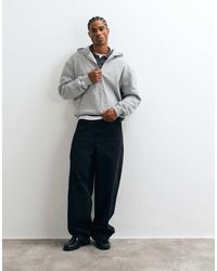 ASOS - Essentials Boxy Relaxed Zip Through Hoodie - Lyst