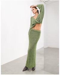 ASOS - Column Knitted Semi Sheer Maxi Skirt - Lyst