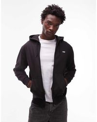 Vans - Chaqueta De Chándal Negra Con Cremallera Y Logo En La Parte Izquierda Del Pecho De - Lyst