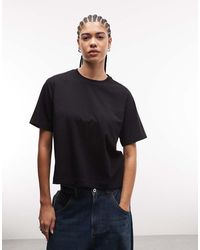 Weekday - Camiseta Negra Holgada De Algodón Perfect De - Lyst