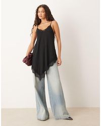 Gina Tricot - Asymmetric Lace Singlet Top - Lyst