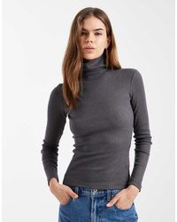 Brave Soul - Long Sleeve Ribbed Rollneck Top - Lyst