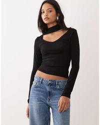 ASOS - Long Sleeve With Scarf Detail Top - Lyst