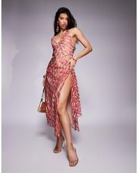 Bardot - Cut Out Printed Maxi Dress - Lyst