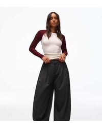 Bershka - Petite Balloon Trousers With Buttons - Lyst