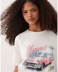 ASOS - Oversized Raglan Sleeve T-Shirt With Miami Car Graphic - Lyst