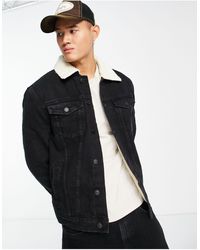 New Look - Denim Jacket With Borg Lining - Lyst
