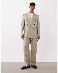 ASOS - Oversized Tapered Linen Rich Suit Trousers - Lyst