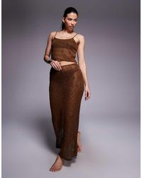 South Beach - Knitted Sequin Beach Maxi Skirt - Lyst