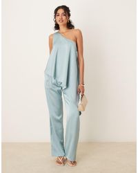 ASOS - Tailored Straight Leg Satin Trousers Co-ord - Lyst