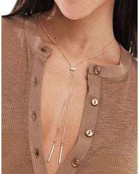 ASOS - Lariat Necklace With Fine Snake Chain Detail - Lyst