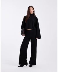 ASOS - Wide Leg Supersoft Mid Rise Trousers Co Ord - Lyst
