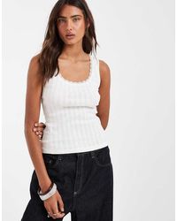 ASOS - Pointelle Scoop Neck Singlet - Lyst