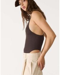 Stradivarius - Body Met Bandjes En Versierde Achterkant - Lyst