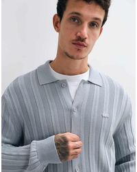 Lacoste - Button Down Collared Knit Cardigan - Lyst