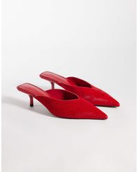 ASOS - Surprise - mules pointues à petits talons en cuir véritable effet poils - Lyst