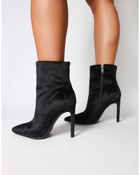 SIMMI - Harvie Faux Pony Hair Heeled Ankle Boots - Lyst
