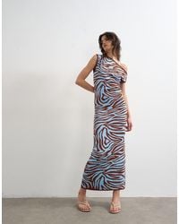 TOPSHOP - Knitted Textured Twist Detail Off Shoulder Maxi Dress - Lyst