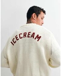 ICECREAM - Knitted Cargdigan With Back Print - Lyst