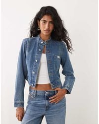 Calvin Klein - Cropped Denim Jacket - Lyst