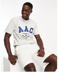 adidas Originals - Camiseta gris jaspeado con logo universitario grande rifta aac - Lyst