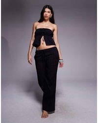 The Frolic - Exclusive Cotton Rich Cheesecloth Broderie Tie Waist Wide Leg Beach Trousers Co-ord - Lyst