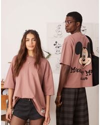 ASOS - Disney - t-shirt unisexe oversize coupe carrée en tissu épais à large broderie mickey mouse au dos - vieux - Lyst