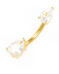 Lovisa - Piercing Para El Ombligo De Titanio Chapado En Oro Con Dos Circonitas De - Lyst