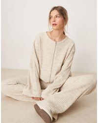 ASOS - Top zippé d'ensemble en maille côtelée brossée avec col ras - Lyst