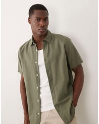 Jack & Jones - Chemise à manches courtes en lin mélangé - kaki - Lyst