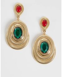 ASOS - Pendant Earrings With Stone-settings - Lyst