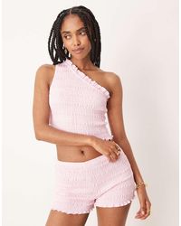ASOS - Co-ord Shirred One Shoulder Top - Lyst
