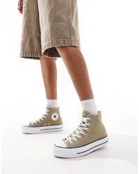 Converse - Chuck taylor all star lift hi - sneakers alte color muschio - Lyst