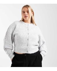 ASOS - Asos Design Curve Crew Neck Cardigan With Stitch Detail - Lyst
