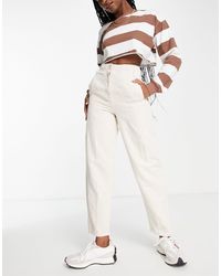 TOPSHOP Denim Straight Peg Trousers in 