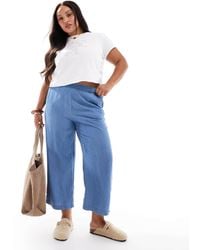 Vero Moda - – verkürzte hose aus chambray - Lyst