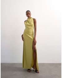 TOPSHOP - Halter Cowl Maxi Dress - Lyst