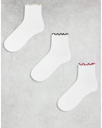 Pieces - – 3er-pack socken - Lyst