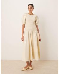 ASOS - Shirred Drop Waist Maxi Dress - Lyst