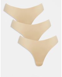 Pieces - – 3er-pack nahtlose tangas - Lyst