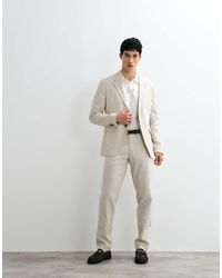 Jack & Jones - Premium Co-ord Linen Blend Slim Suit Trousers - Lyst