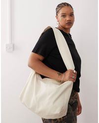Weekday - Grand sac bandoulière à chevrons - écru - Lyst