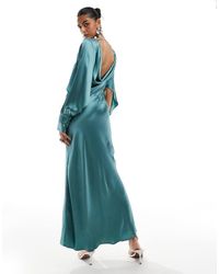 & Other Stories - Satin Long Sleeve Maxi Dress With Drape Back - Lyst